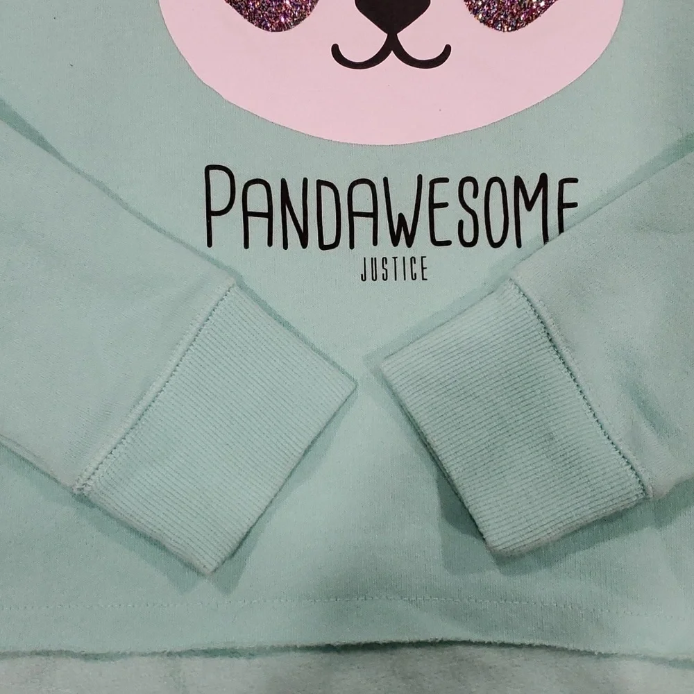 Justice PANDASOME Short Sweatshirt size 8